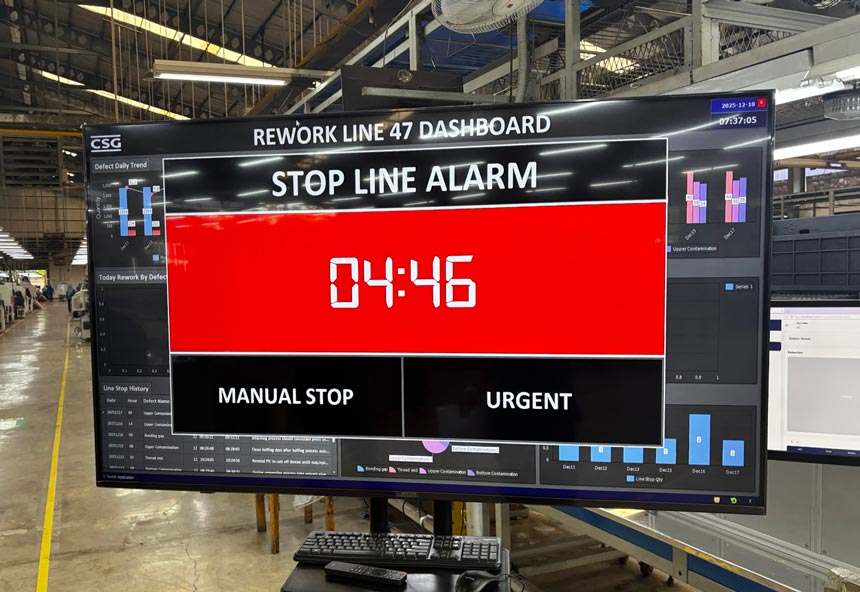 Auto Line Stop이 운영되는 모습